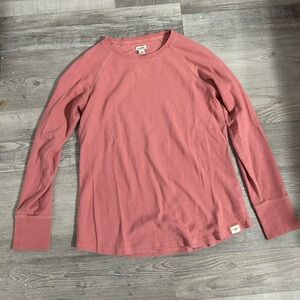 L.L.Bean Waffle Knit Top in Dusty Rose